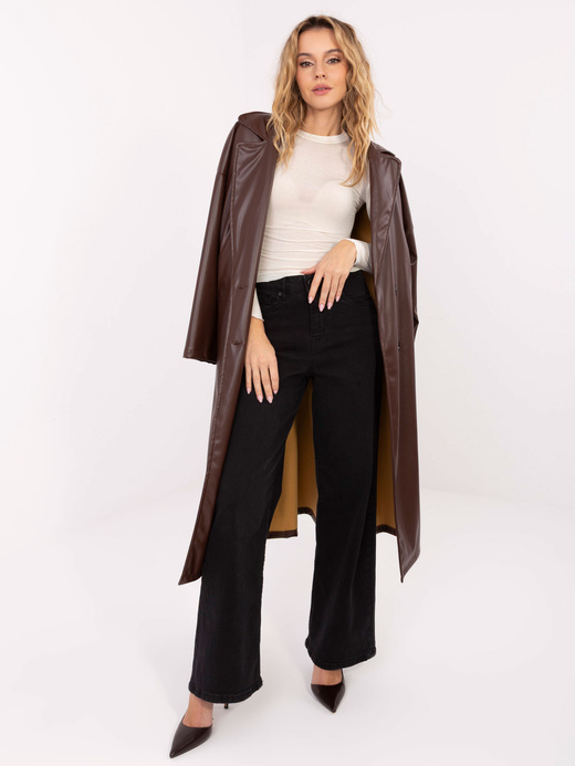 Kaszmirowy ecru longsleeve pod szyję