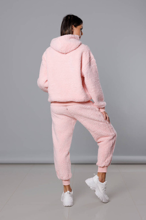 Ciepły damski komplet dresowy w kolorze różowym
