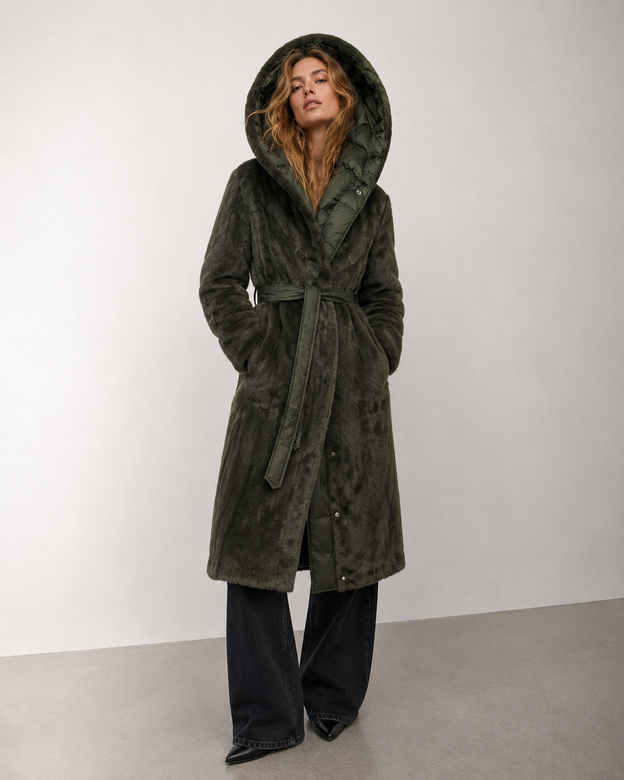LONG JACKET WITH HOOD BLACK (PM7231)