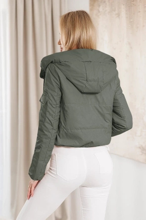 Zielona kurtka damska z kapturem