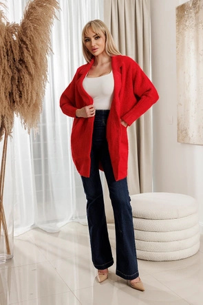 Płaszcz typu alpaka czerwony