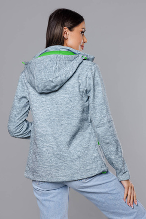 Szaro-limonkowa kurtka sportowa typu softshell