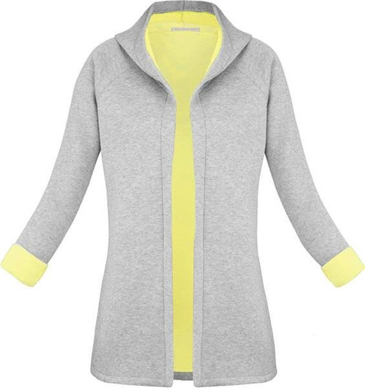 NEOPRENE HOODED BLAZER GREY+YELLOW (8008-1)