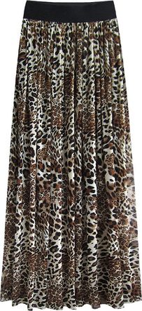 MAXI SKIRT WITH PANTS BEIGE-BROWN (451ART)