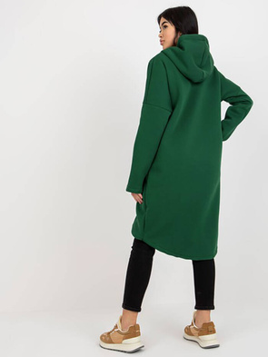 Rozpinana bluza do kolan ciemnozielona