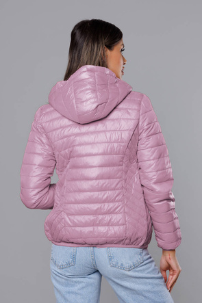 Uniwersalna różowa kurtka przejściowa z odpinanym kapturem