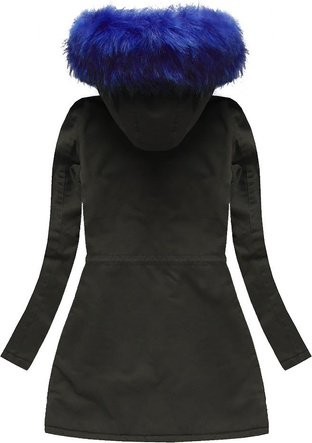 WINTER COTTON PARKA KHAKI + CORNFLOWER BLUE (7598)