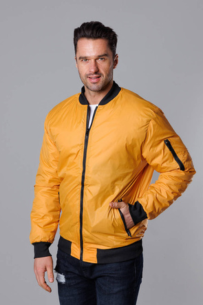 Męska kurtka typu bomber żółty ciemny