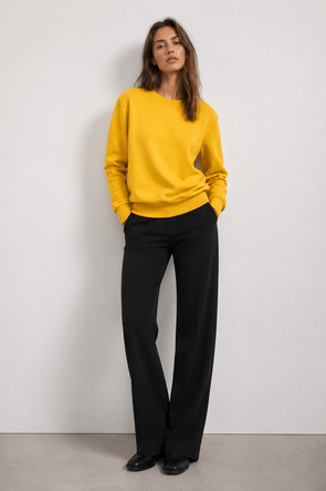 Dresowa bluza za ściągaczami jasnożółta -28