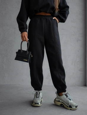 Czarny bawełniany dres damski