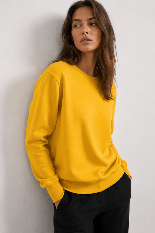 Dresowa bluza za ściągaczami jasnożółta -28