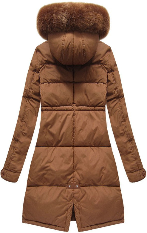 LANGE WINTER JACKE MIT KAPUZE FUCHSROT (7752)