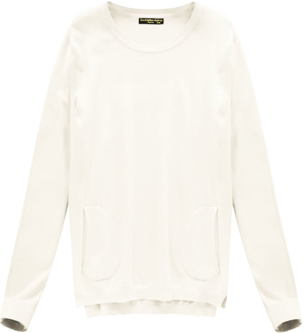 PULLOVER MIT TASCHEN ECRU (P7021)