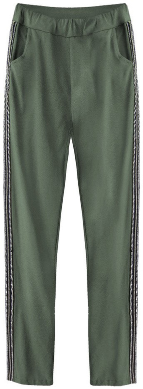 BAWEŁNIANE SPODNIE Z LAMPASAMI KHAKI (193ART)