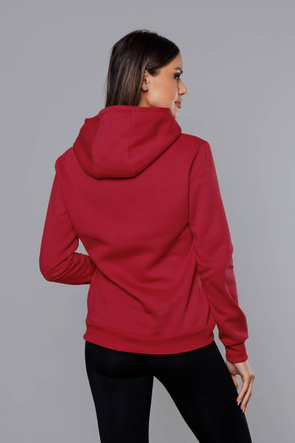 Damska bluza z kapturem czerwona