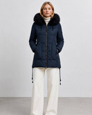 QUILTED HOODED JACKET NAVY BLUE (7690)