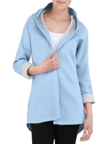 NEOPRENE HOODED BLAZER BABY BLUE (8008-1)
