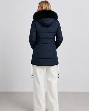 STEPPJACKE MIT KAPUZE MARINEBLAU (7690)
