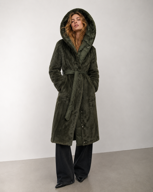 LONG JACKET WITH HOOD BLACK (PM7231)