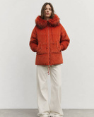 GESTREIFTE JACKE MIT ZIEGEL (7696)