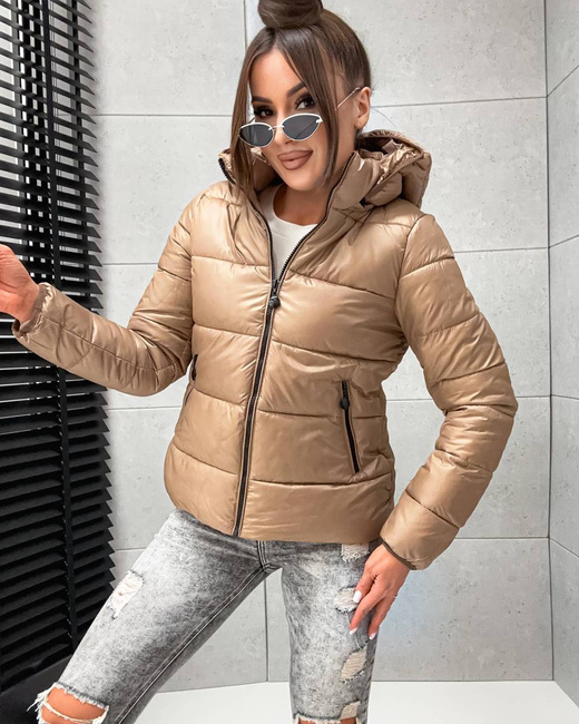 Klasyczna puchowa kurtka zimowa camel