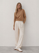 Damska cienka bluza dresowa cappuccino
