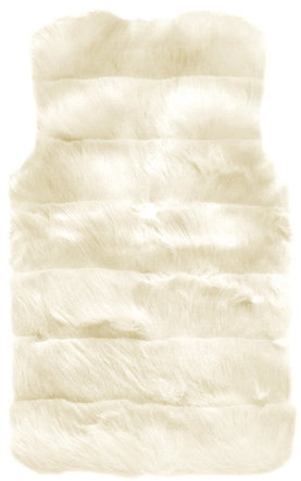KAMIZELKA ZE SZTUCZNEGO FUTERKA KREMOWA (151ART)