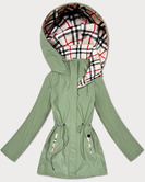 Lekka khaki kurtka damska z podwijanymi rękawami