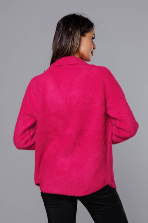 Kurtka alpaka na guziki różowa