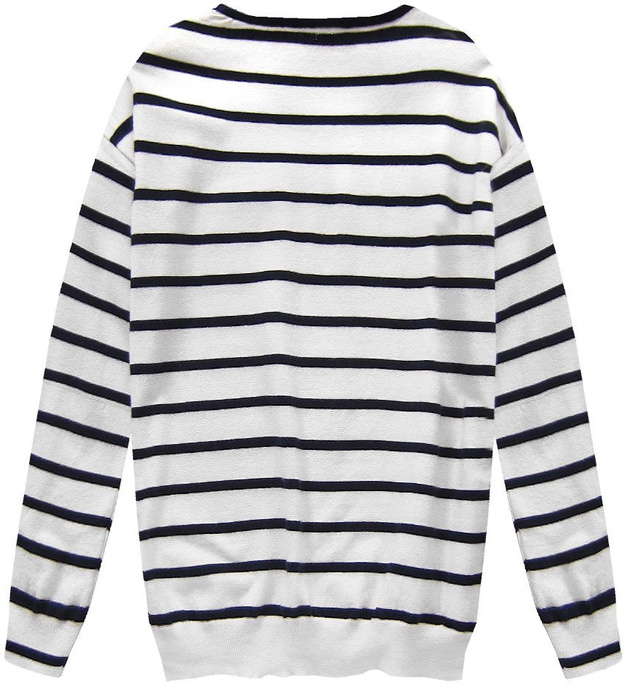 SWETER W PASKI BIAŁO-CZARNY (P010)