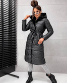 2w1 czarna zimowa kurtka - futro