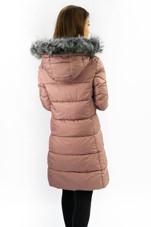 LONG QUILTED JACKET VINTAGE PINK (7701)