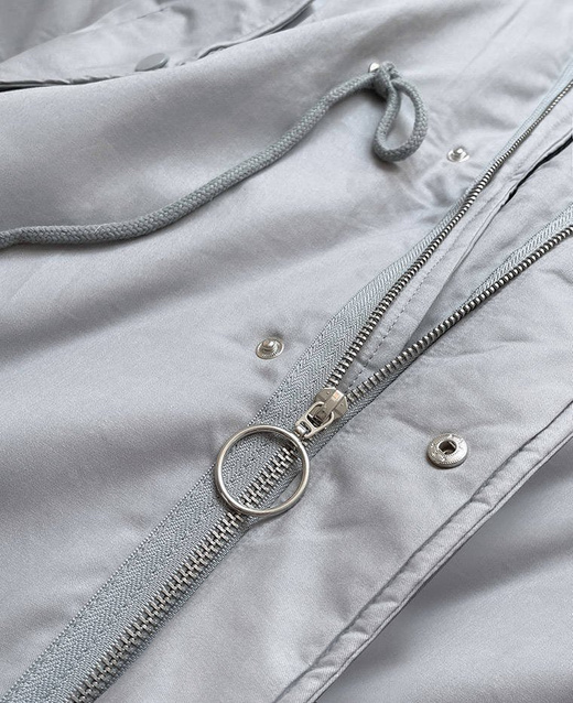 NATURDAUNE BAUMWOLLE WINTER PARKA MIT KAPUZE GRAU (7085)