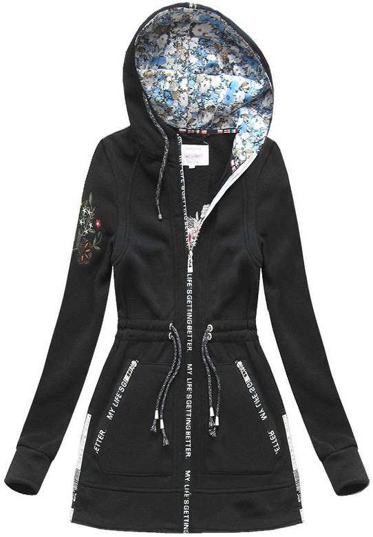 LONG HOODED HOODIE BLACK (VT5903)