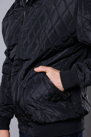 Męska pikowana kurtka ze stójką czarna