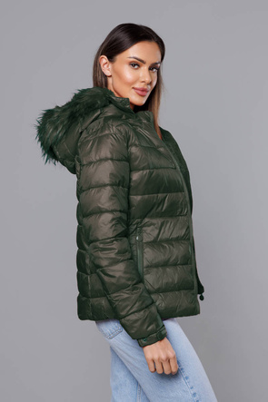 Kurtka khaki z odpinanym kapturem