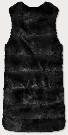 DŁUGA KAMIZELKA FUTRZANA DAMSKA CZARNA (BR9747-1)