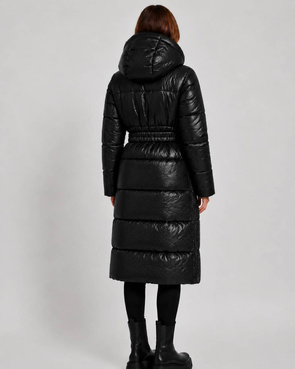 LONG JACKET WITH HOOD BLACK (PM7231)