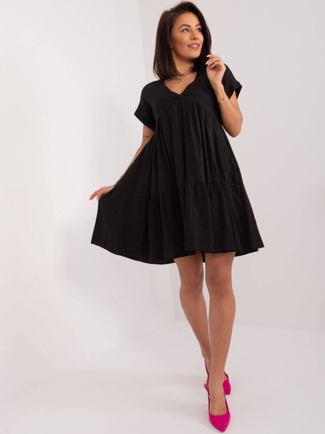 Czarna sukienka mini oversize