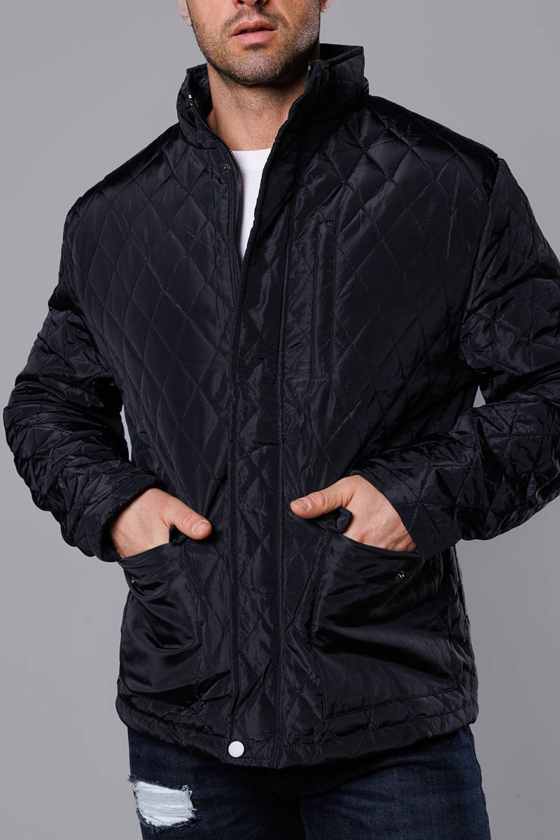 Klasyczna pikowana kurtka męska czarna