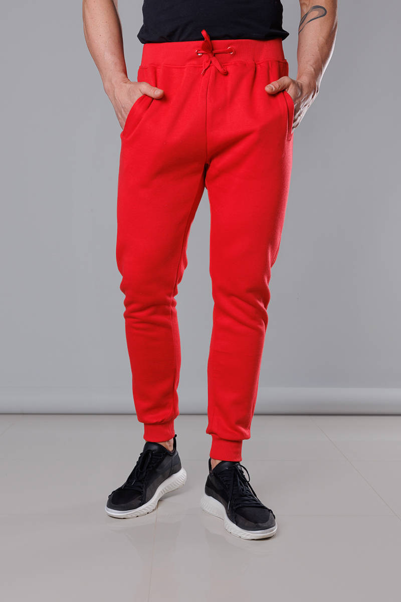 Męskie spodnie dresowe w kolorze czerwonym